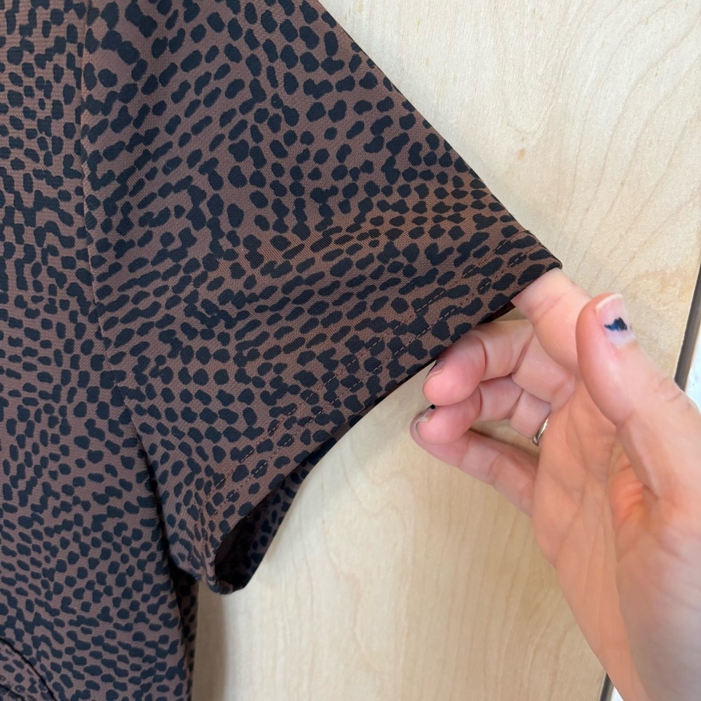 Croft & Barrow Brown Animal Print Midi Dress Size XL Office Church Travel Event - Picture 4 of 9